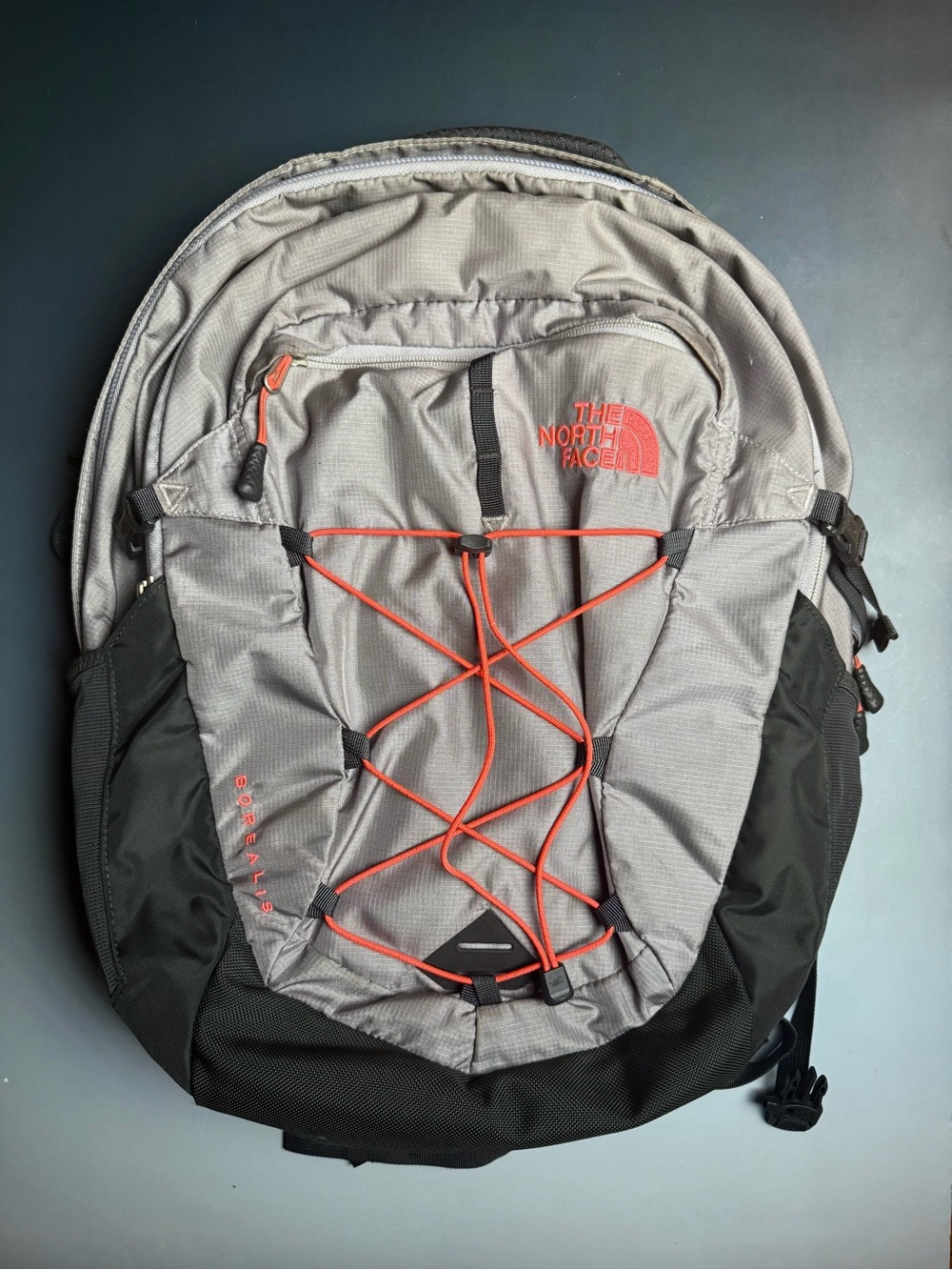 The North Face Borealis Backpack Gray & Neon Orange